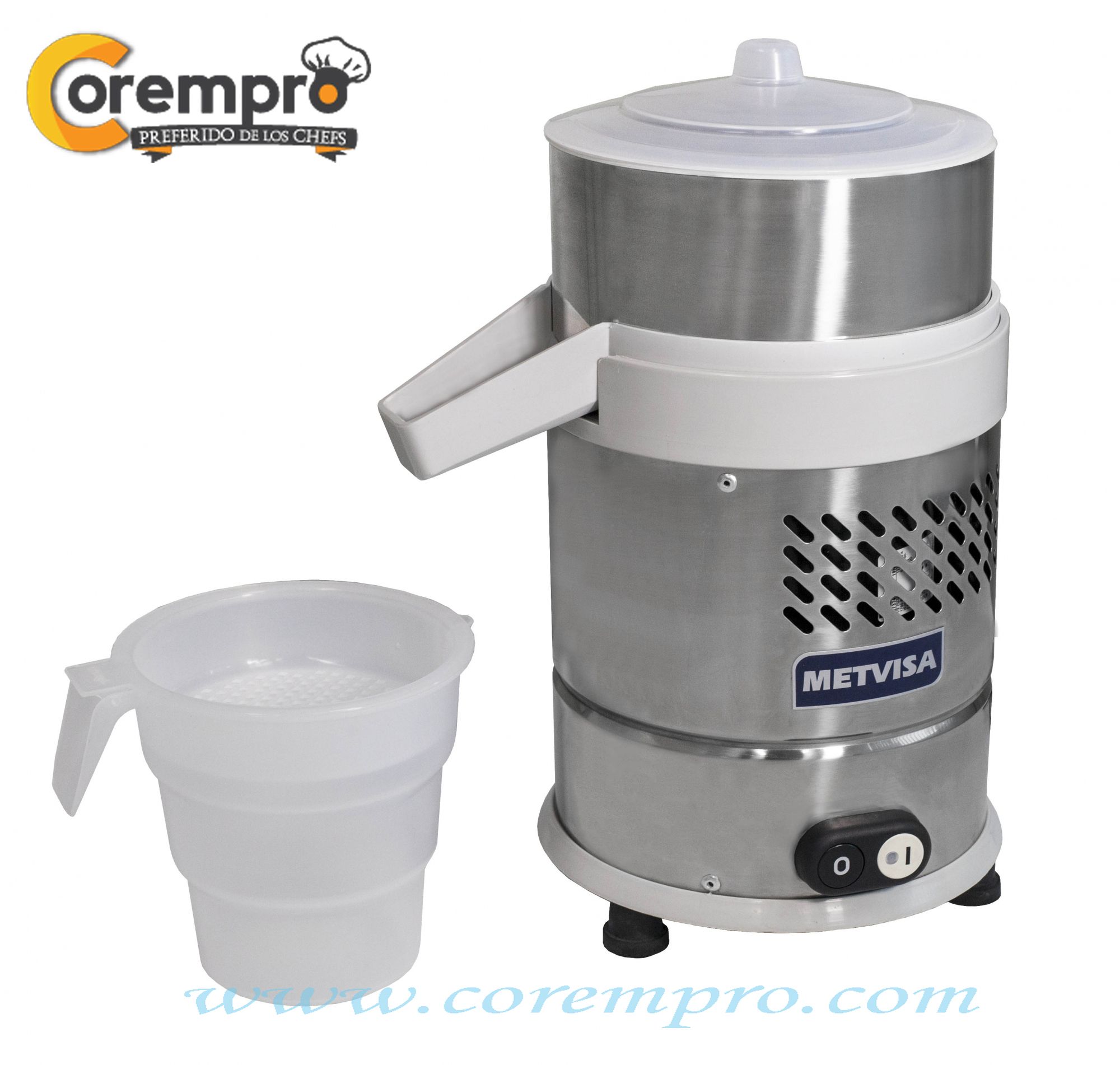 Exprimidor de cítricos industrial Metvisa 1/4HP - Corempro S.A